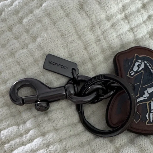 Coach Chelsea Champlain Skeleton Horse Brown Carriage Keychain - Picture 2 of 7